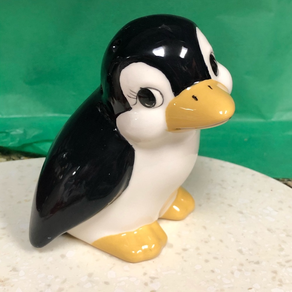 Vintage fragrance or baking powder container penguin shaped